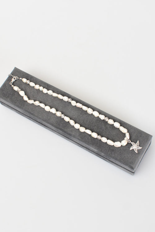 İnci Doğal Taş Gümüş Kolye