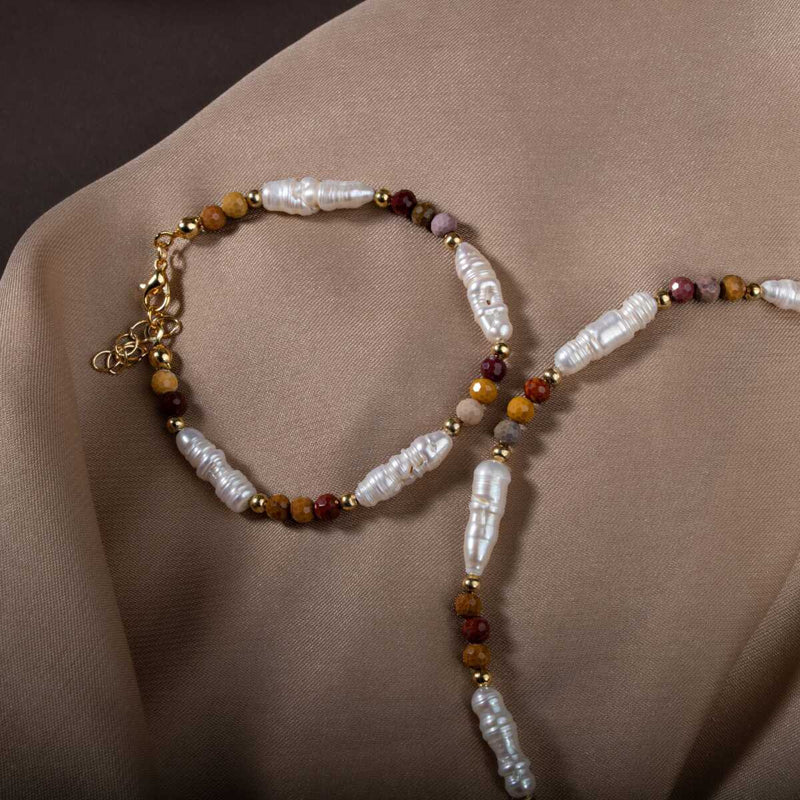 İnci-Jasper Doğal Taş Gümüş Takı Seti - Görsel 4 - Safnaturel