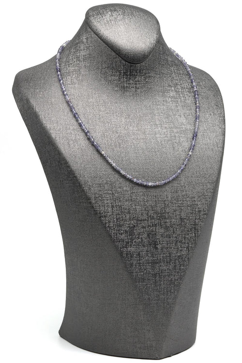 İyolit Doğal Taş 925 Ayar Gümüş Rondel Kesim Kolye