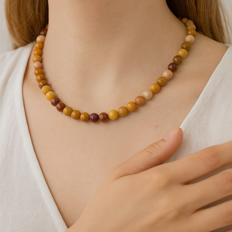 Jasper 8 mm Dizi Doğal Taş Kolye - Görsel 1 - Safnaturel