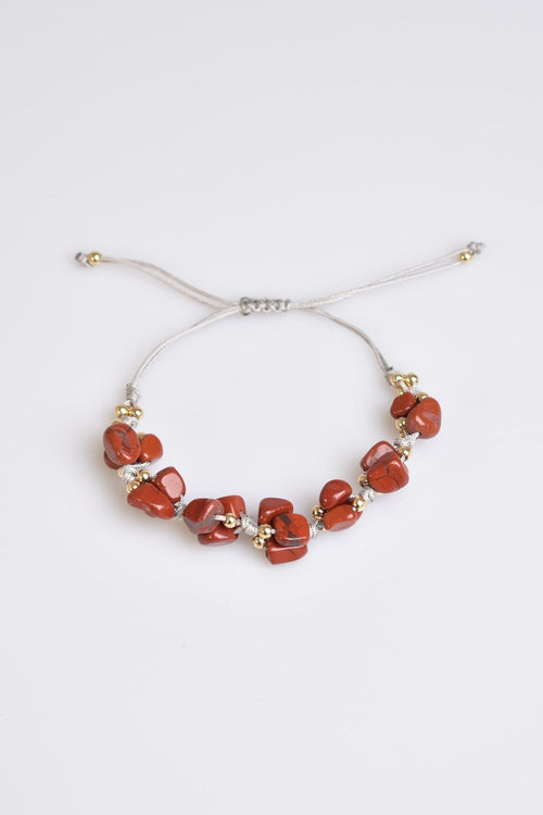 Jasper Doğal Taş Üçlü Makrome Bileklik