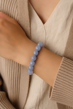 Kalsedon Doğal Taş Bileklik 10 mm