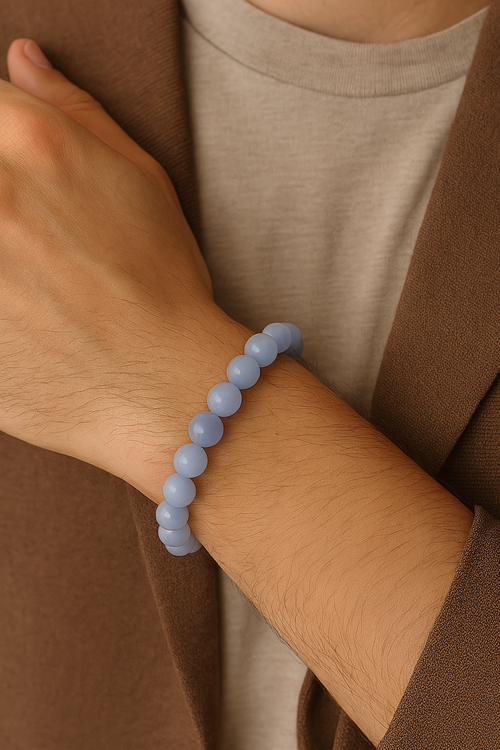 Kalsedon Doğal Taş Bileklik 10 mm