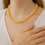 Kalsit 8 mm Dizi Doğal Taş Kolye