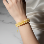 Kalsit 8mm Çift Sıra Makrome Doğal Taş Bileklik