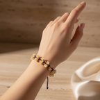 Kalsit Üçlü Makrome Özel Tasarım Bileklik 6 mm