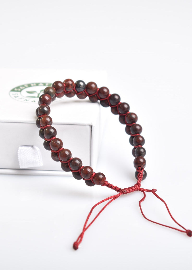 Kan Jasper 6mm Çift Sıra Makrome Doğal Taş Bileklik - Görsel 3 - Safnaturel
