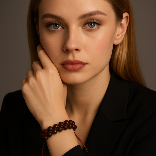 Kan Jasper 8mm Çift Sıra Makrome Doğal Taş Bileklik