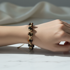 Tiger Eye Natural Stone Triple Macrame Special Design Bracelet