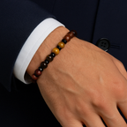 Kaplan Gözü - Hematit - Venge - Gül Ağacı Doğal Taş Unisex Bileklik