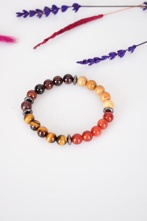 Kaplan Gözü - Jasper - Hessonit - Fosil Mercan - Akik Doğal Taş Bileklik