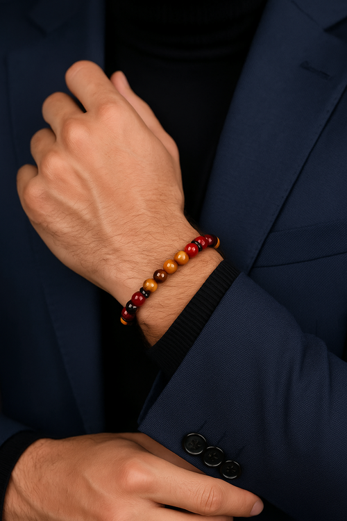 Kaplan Gözü - Jasper - Hessonit - Fosil Mercan - Akik Doğal Taş Bileklik