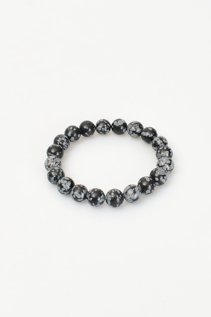 Karlı Obsidyen Doğal Taş Bileklik 10 mm - Görsel 3 - Safnaturel