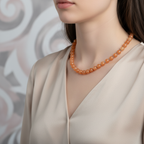 Karnelyan Akiği 8 mm Dizi Doğal Taş Kolye Düğümlü