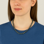 Kedi Gözü 6 mm Dizi Doğal Taş Kolye