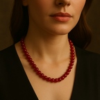 Kırmızı Akik 8 mm Dizi Doğal Taş Kolye