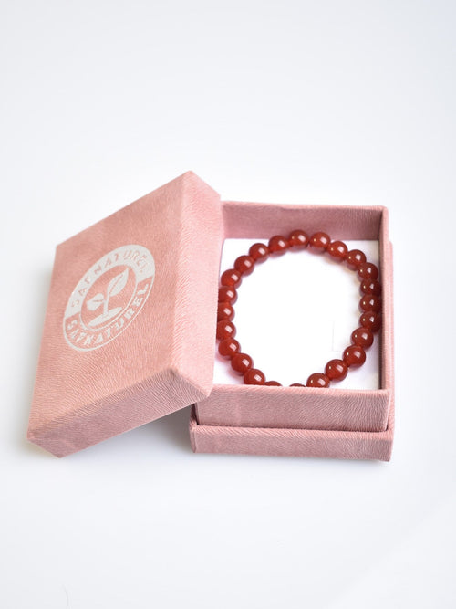 Kırmızı Akik Doğal Taş Bileklik 8 mm