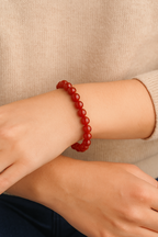 Kırmızı Akik Doğal Taş Bileklik 8 mm