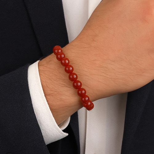 Kırmızı Akik Doğal Taş Bileklik 8 mm