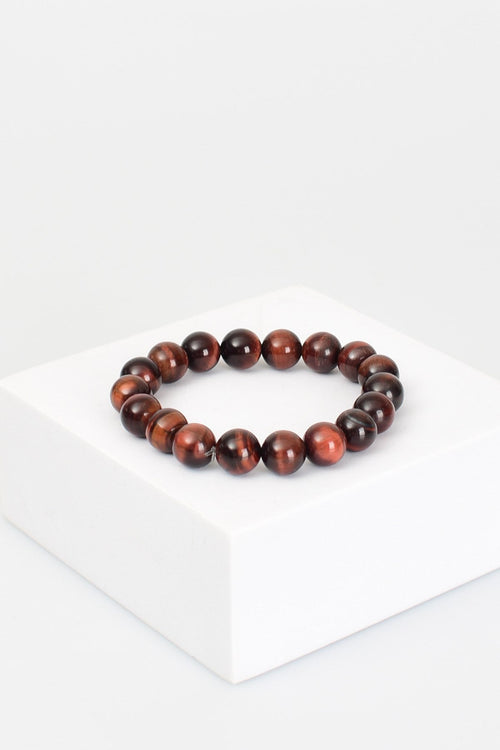 Kırmızı Kaplan Gözü Doğal Taş Bileklik 10 mm