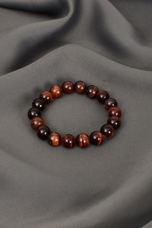 Kırmızı Kaplan Gözü Doğal Taş Bileklik 10 mm