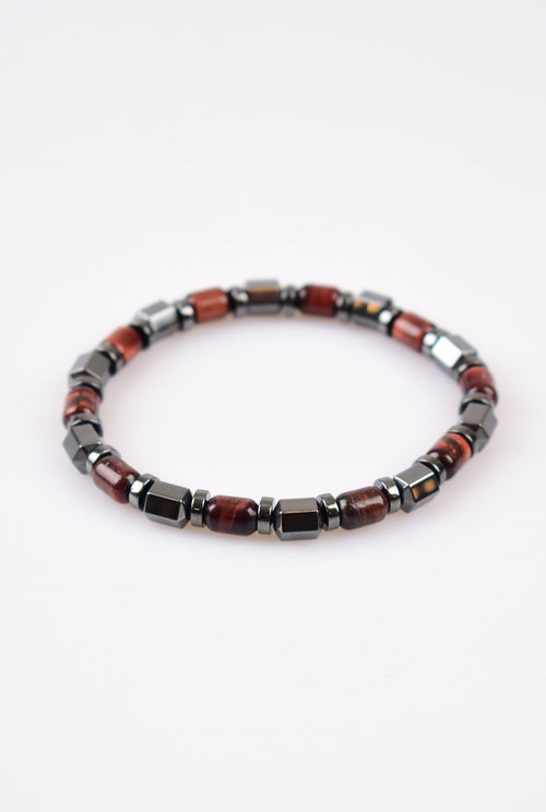 Kırmızı Kaplan Gözü - Hematit Doğal Taş Bileklik