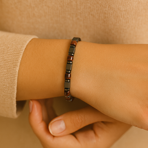 Kırmızı Kaplan Gözü - Hematit Doğal Taş Bileklik