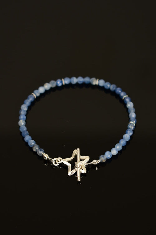 Kıyanit Doğal Taş 925 Ayar Gümüş Kapama Bileklik - Ayışığı Koleksiyonu