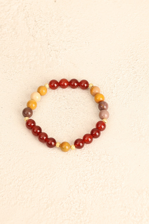 Koç Burcu - Akik - Jasper Doğal Taş Gümüş Aparatlı Bileklik