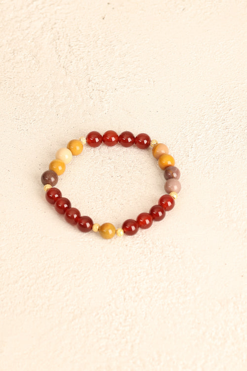 Koç Burcu - Akik - Jasper Doğal Taş Gümüş Aparatlı Bileklik