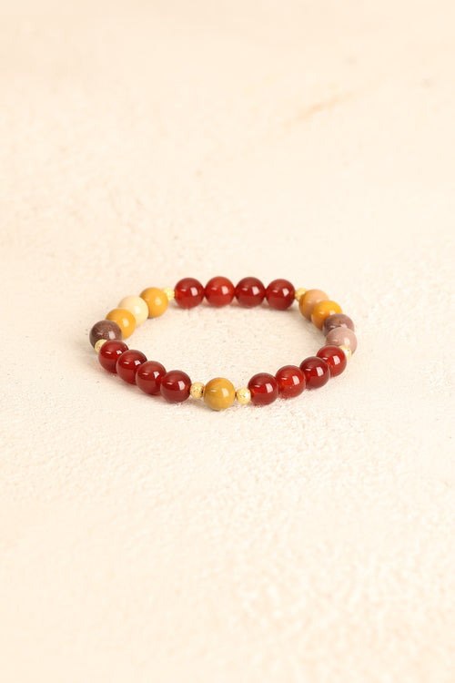 Koç Burcu - Akik - Jasper Doğal Taş Gümüş Aparatlı Bileklik