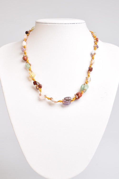 Koç Burcu Doğal Taş Makrome Kolye