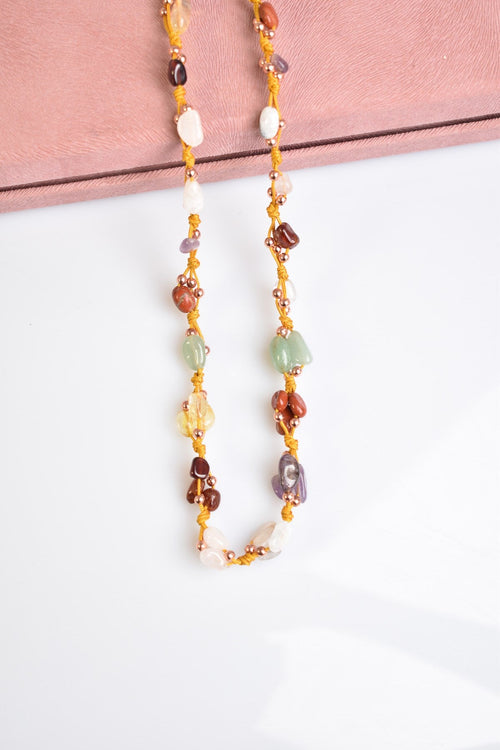 Koç Burcu Doğal Taş Makrome Kolye