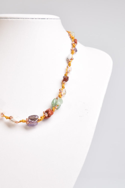 Koç Burcu Doğal Taş Makrome Kolye