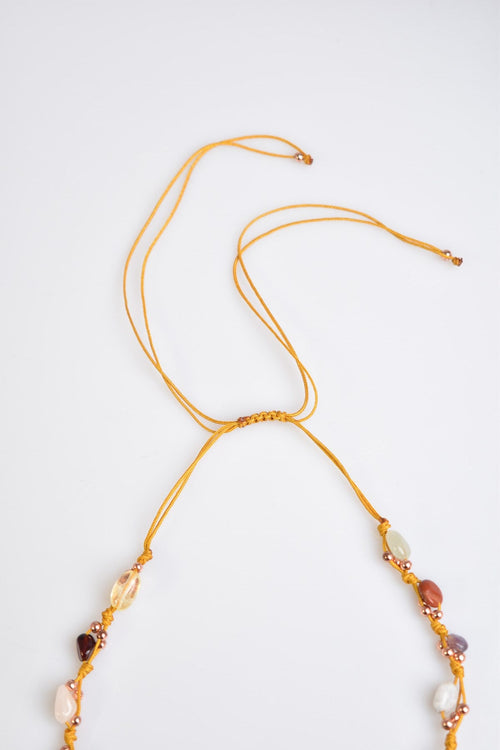 Koç Burcu Doğal Taş Makrome Kolye