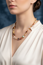 Koç Burcu Doğal Taş Makrome Kolye