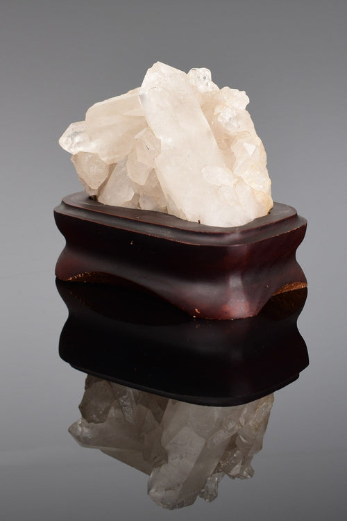 Kristal Kuvars Doğal Taş Ahşap Standlı Ham Parça