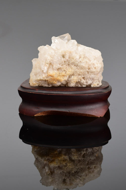 Kristal Kuvars Doğal Taş Ahşap Standlı Ham Parça