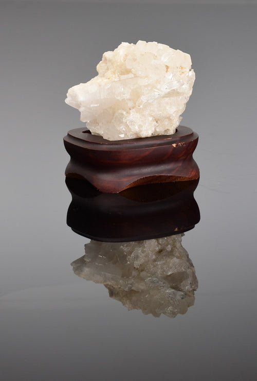 Kristal Kuvars Doğal Taş Ahşap Standlı Ham Parça