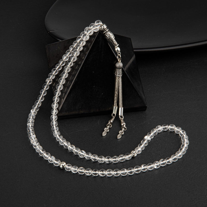 Kristal Kuvars Doğal Taş Tesbih 99luk – 6mm - Görsel 1 - Safnaturel
