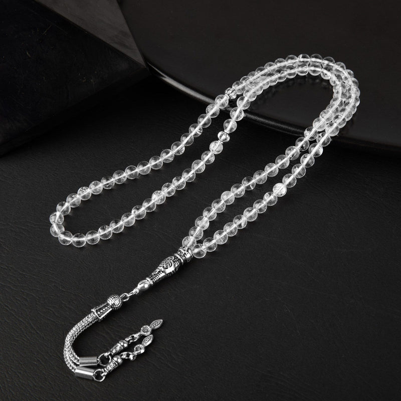 Kristal Kuvars Doğal Taş Tesbih 99luk – 6mm - Görsel 3 - Safnaturel