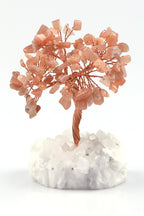 Kristal Kuvars - Güneş Taşı Doğal Taş Tel Sarmalı Ağaç