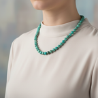 Krizokol 6 mm Düğümlü Doğal Taş Kolye