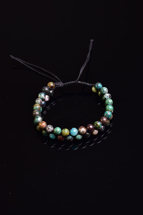 Krizokol Doğal Taş Çift Sıra Makrome Bileklik 6 mm