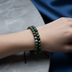 Krizokol Doğal Taş Çift Sıra Makrome Bileklik 6 mm