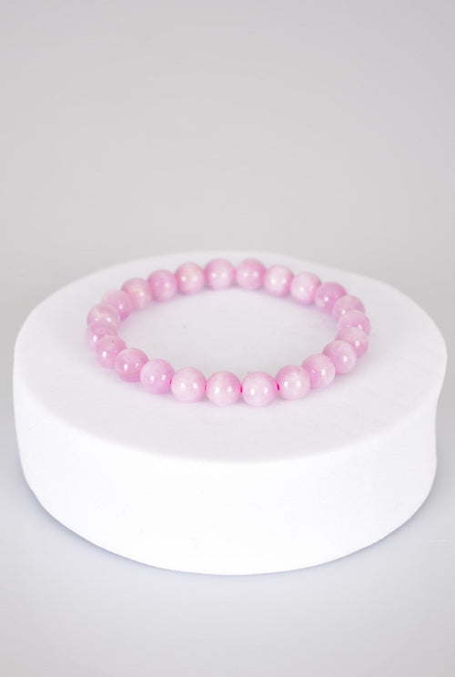 Kunzit Doğal Taş Bileklik 7 mm A+ Kalite