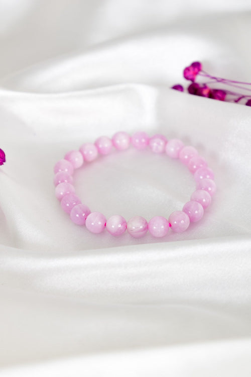 Kunzit Doğal Taş Bileklik 7 mm A+ Kalite