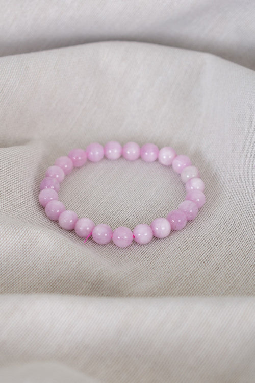 Kunzit Doğal Taş Bileklik 7 mm A+ Kalite