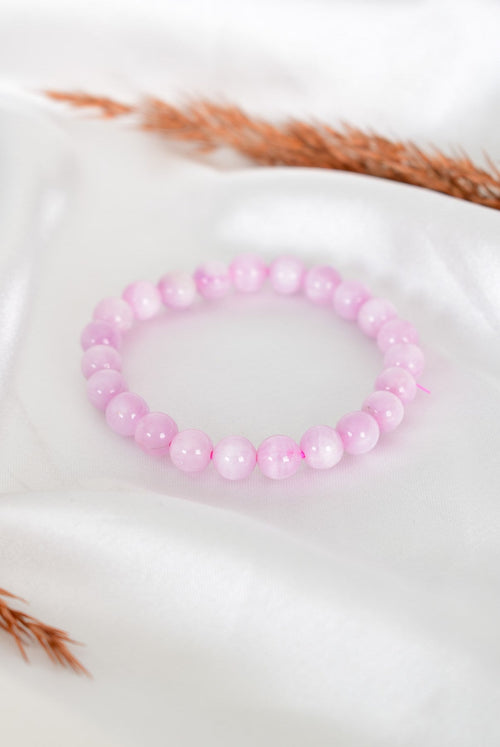 Kunzit Doğal Taş Bileklik 7 mm A+ Kalite