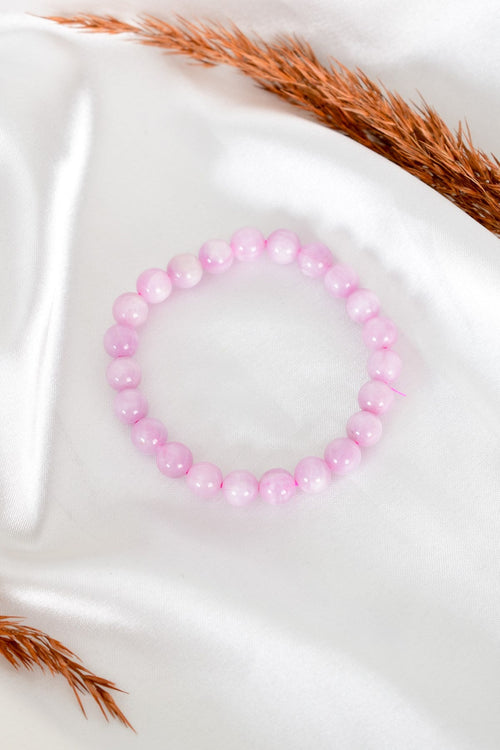 Kunzit Doğal Taş Bileklik 7 mm A+ Kalite